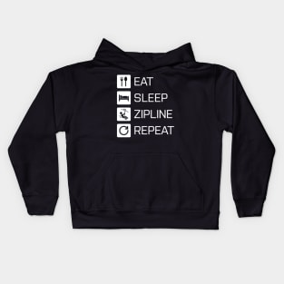 Eat Sleep Zipline Repeat - white Kids Hoodie